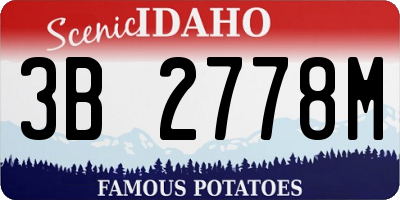 ID license plate 3B2778M