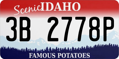 ID license plate 3B2778P