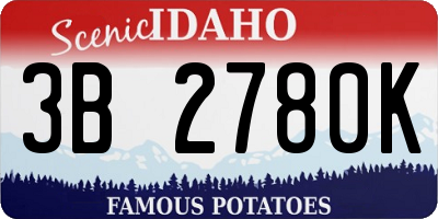 ID license plate 3B2780K