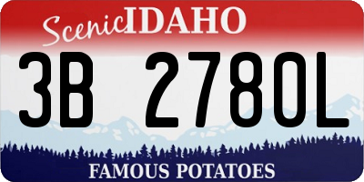 ID license plate 3B2780L