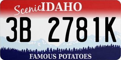 ID license plate 3B2781K