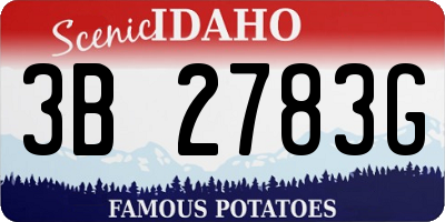 ID license plate 3B2783G