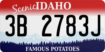 ID license plate 3B2783J