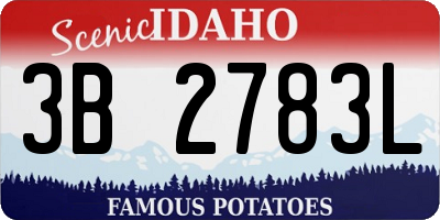 ID license plate 3B2783L