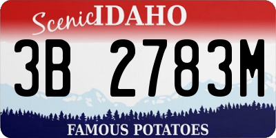 ID license plate 3B2783M
