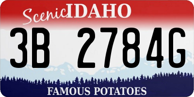 ID license plate 3B2784G