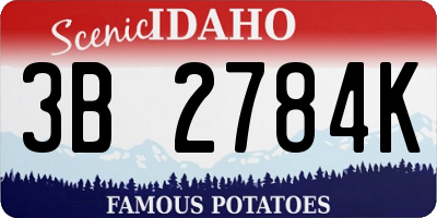 ID license plate 3B2784K