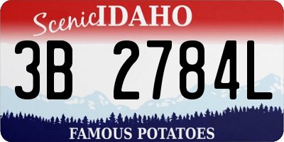 ID license plate 3B2784L