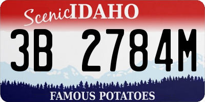 ID license plate 3B2784M
