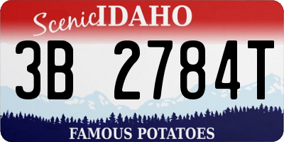 ID license plate 3B2784T