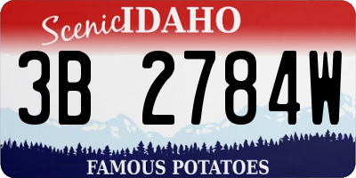 ID license plate 3B2784W