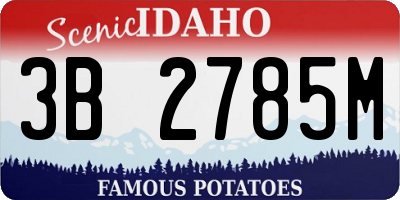 ID license plate 3B2785M