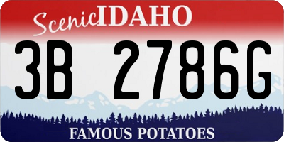 ID license plate 3B2786G