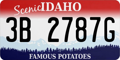 ID license plate 3B2787G