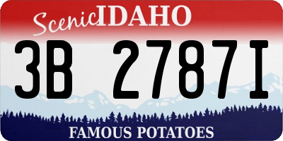 ID license plate 3B2787I