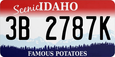 ID license plate 3B2787K