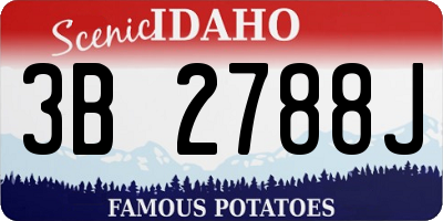 ID license plate 3B2788J