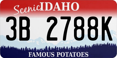 ID license plate 3B2788K