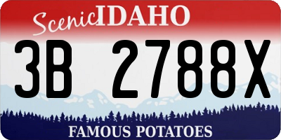 ID license plate 3B2788X