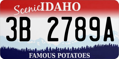ID license plate 3B2789A