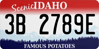 ID license plate 3B2789E