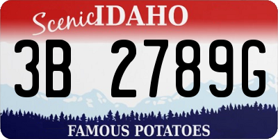 ID license plate 3B2789G