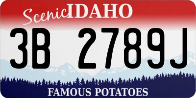 ID license plate 3B2789J