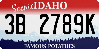ID license plate 3B2789K