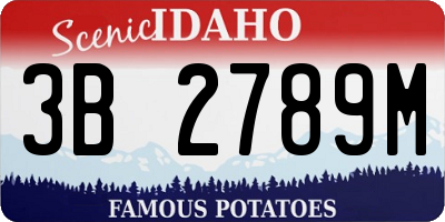 ID license plate 3B2789M