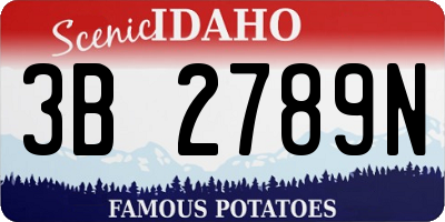ID license plate 3B2789N