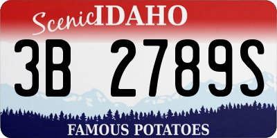 ID license plate 3B2789S