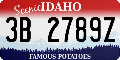 ID license plate 3B2789Z