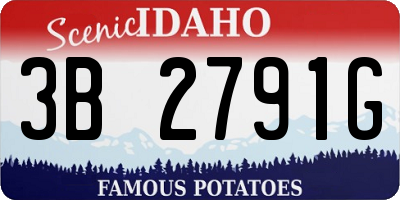 ID license plate 3B2791G