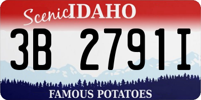 ID license plate 3B2791I