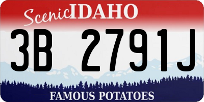 ID license plate 3B2791J