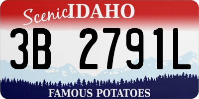 ID license plate 3B2791L