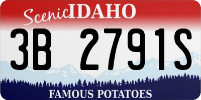 ID license plate 3B2791S