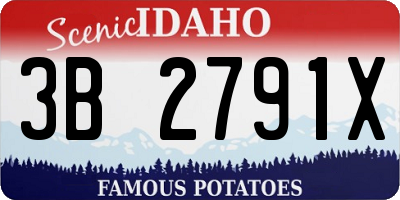 ID license plate 3B2791X