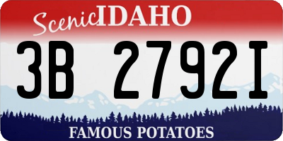 ID license plate 3B2792I