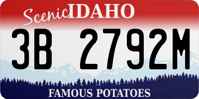 ID license plate 3B2792M