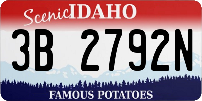 ID license plate 3B2792N