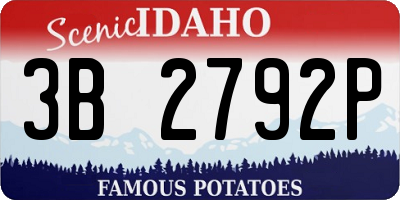 ID license plate 3B2792P