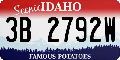 ID license plate 3B2792W