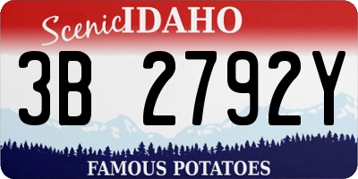 ID license plate 3B2792Y
