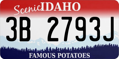 ID license plate 3B2793J