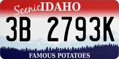 ID license plate 3B2793K
