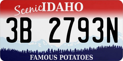 ID license plate 3B2793N