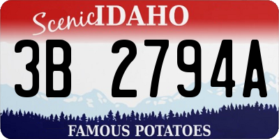 ID license plate 3B2794A