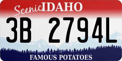 ID license plate 3B2794L