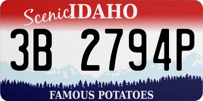 ID license plate 3B2794P